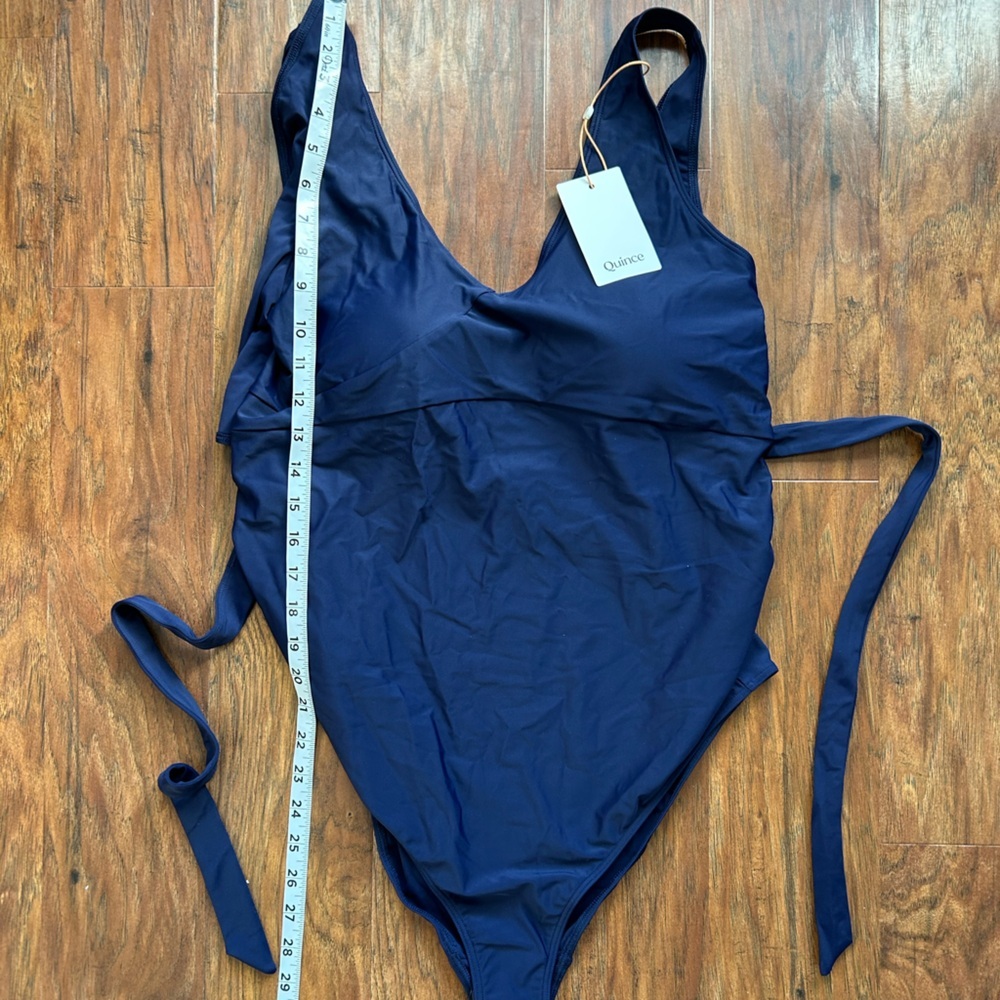 Quince Italian Wrap One-Piece Swimsuit in Navy Blue women’s size XL NWT - Picture 7 of 7